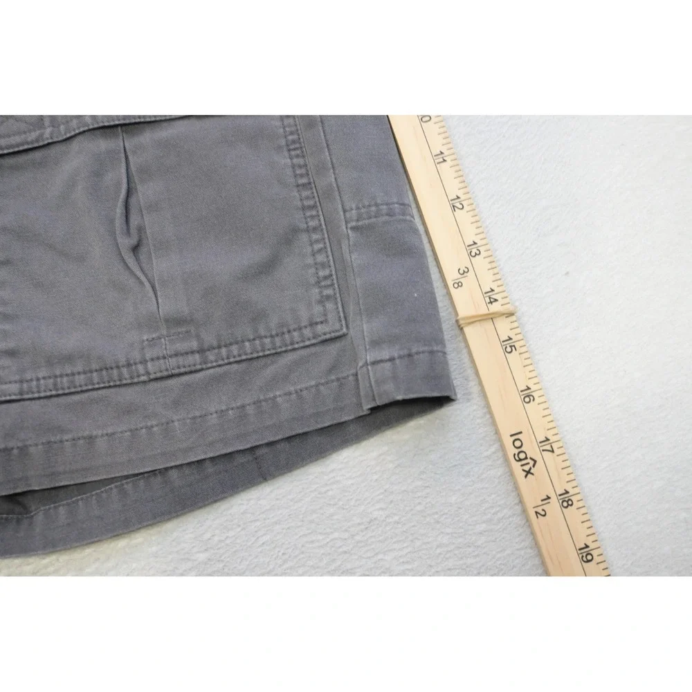 Cabelas Cargo Shorts Mens 34 Gray Elastic Waist Canvas Outdoor Utility Excellent